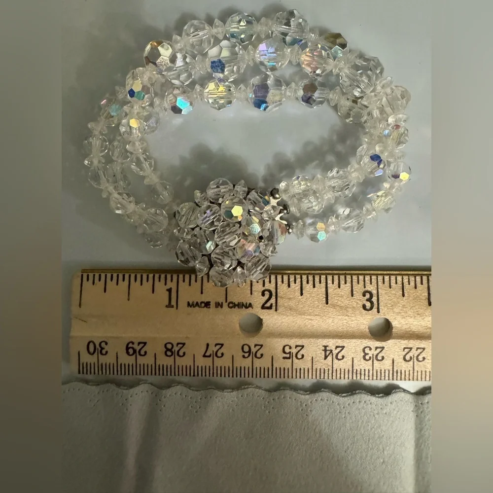 Vintage Aurora Borealis AB Crystal Bracelet Set